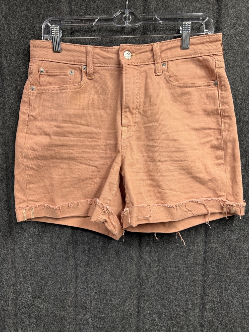 Free Assembly Women’s Frayed Hem Peach Jean Shorts
